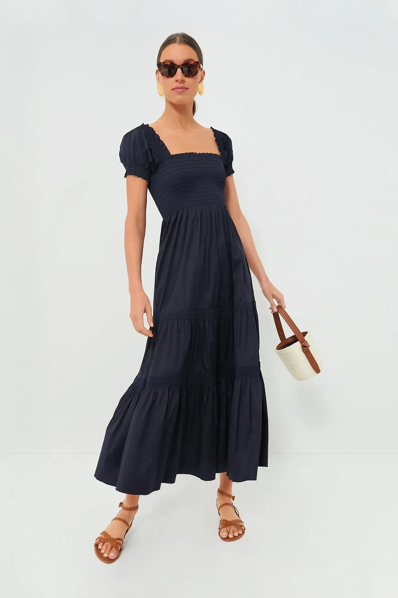 Medium Navy Smocked Cotton Dress sold by Tuckernuck product image thumbnail 2