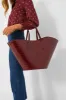 Bordeaux Croc Open Tulip Large Tote sold by Tuckernuck