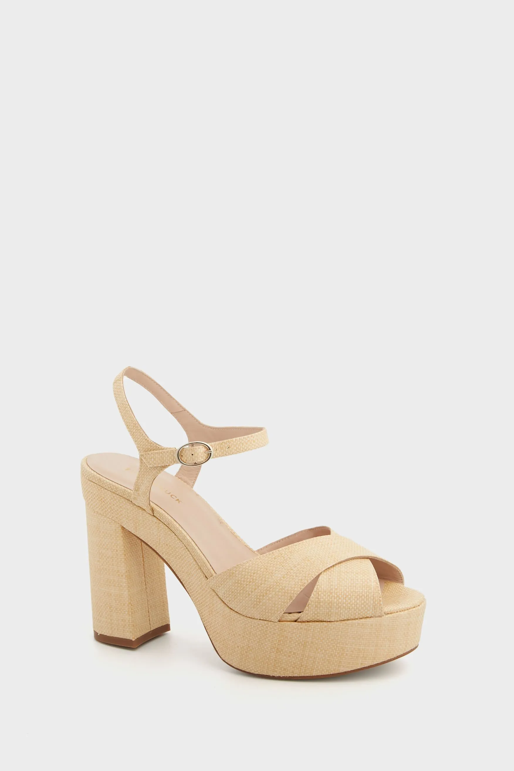 Raffia Pippa Platform Heels sold by Tuckernuck