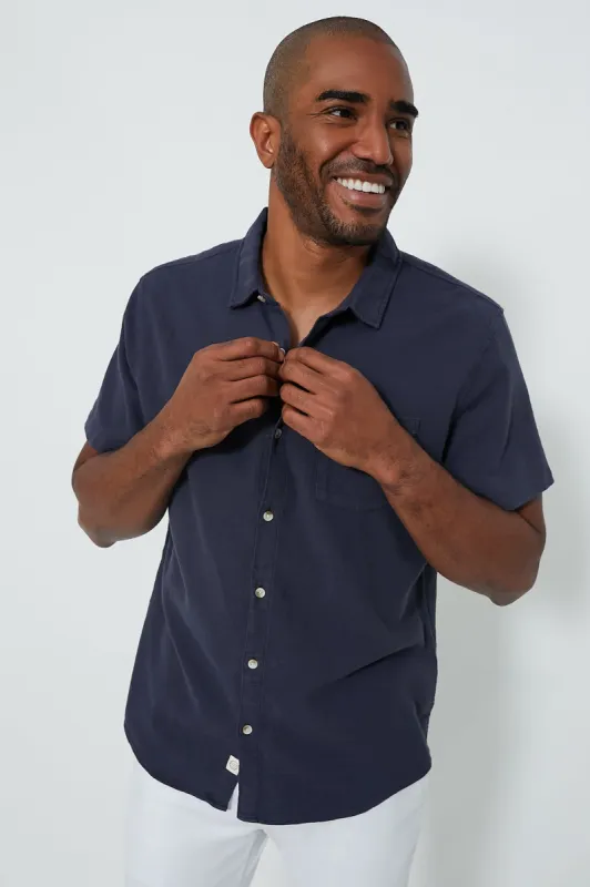 Mood Indigo Short Sleeve Stretch Selvage Shirt sold by Tuckernuck