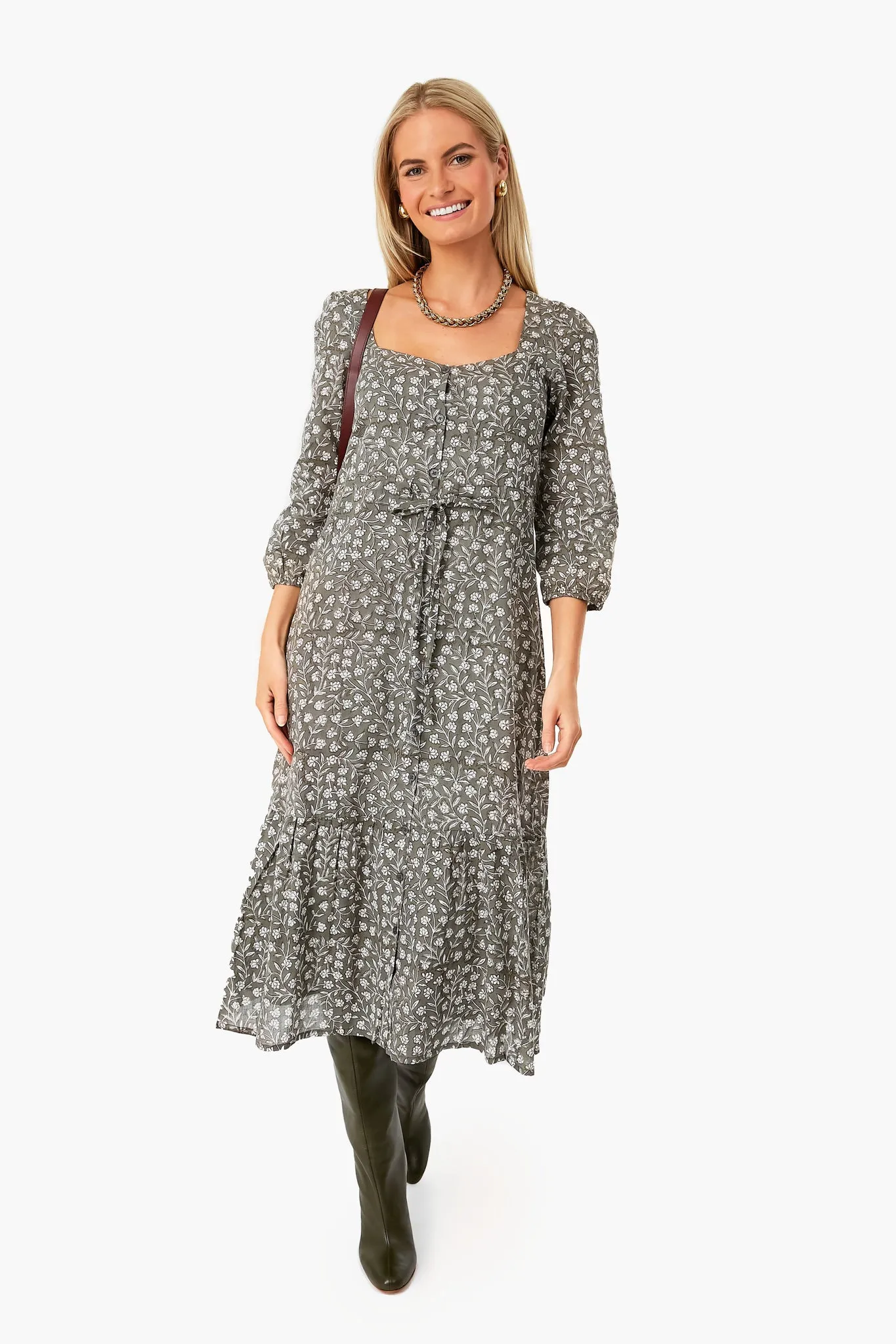 Garden Hushed Green Organic Lucy Long Sleeve Dress sold by Tuckernuck product image thumbnail 2