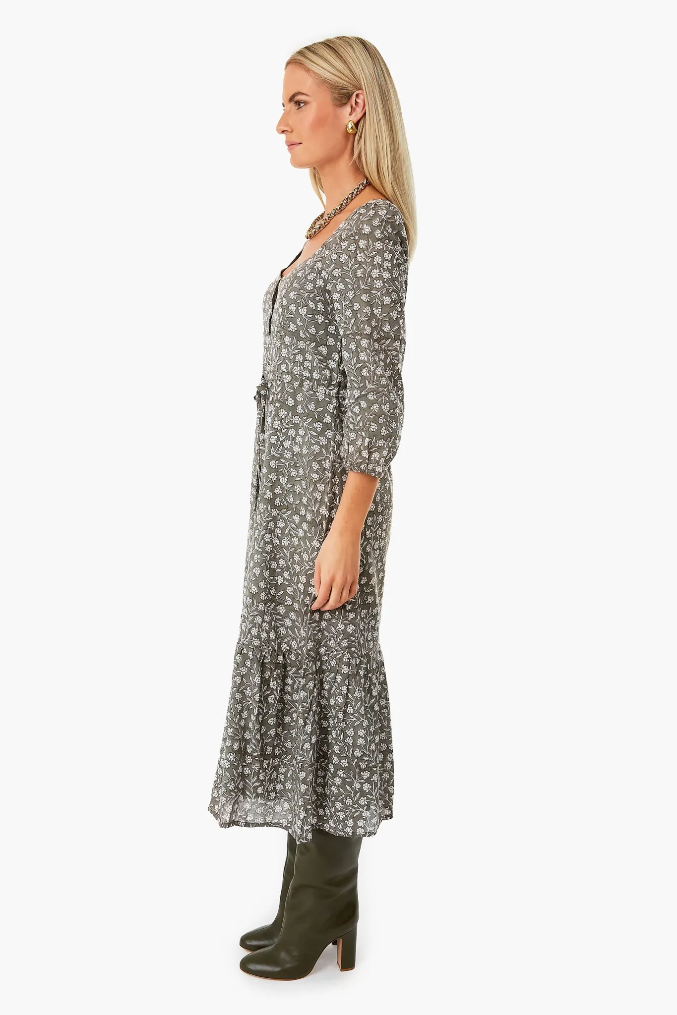 Garden Hushed Green Organic Lucy Long Sleeve Dress sold by Tuckernuck product image thumbnail 3
