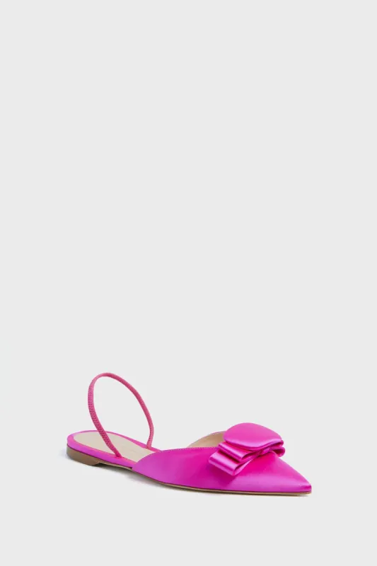 Fuxia Satin Belinda Flats sold by Tuckernuck