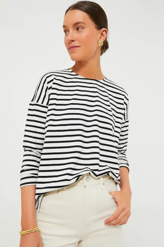 Black and White Stripe Kayne Tee sold by Tuckernuck