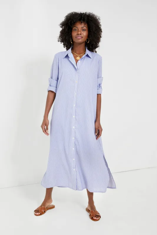 Blue Stripe Griffin Dress made by Pomander Place