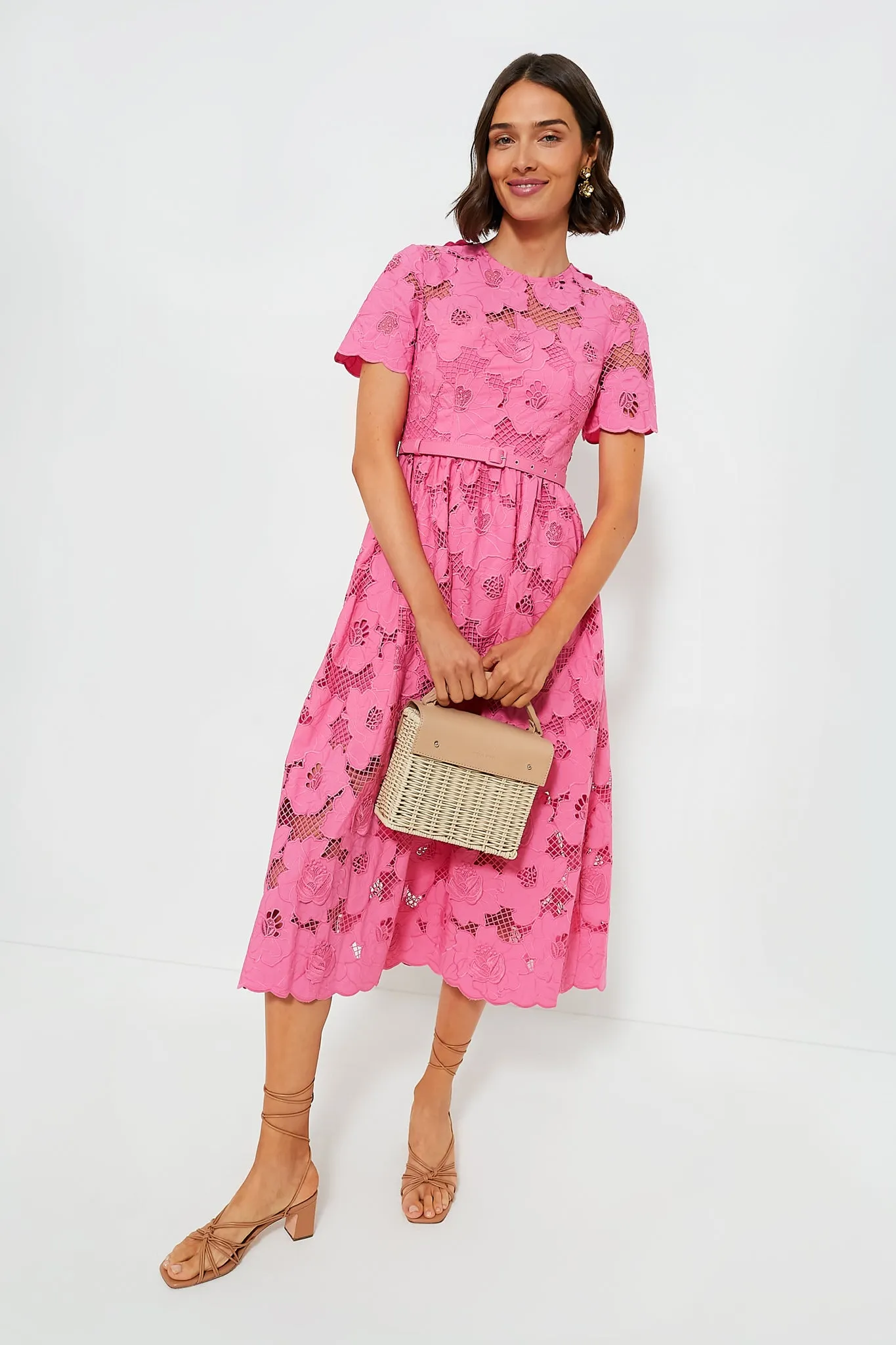 Pink Cotton Lace Midi Dress sold by Tuckernuck product image thumbnail 2