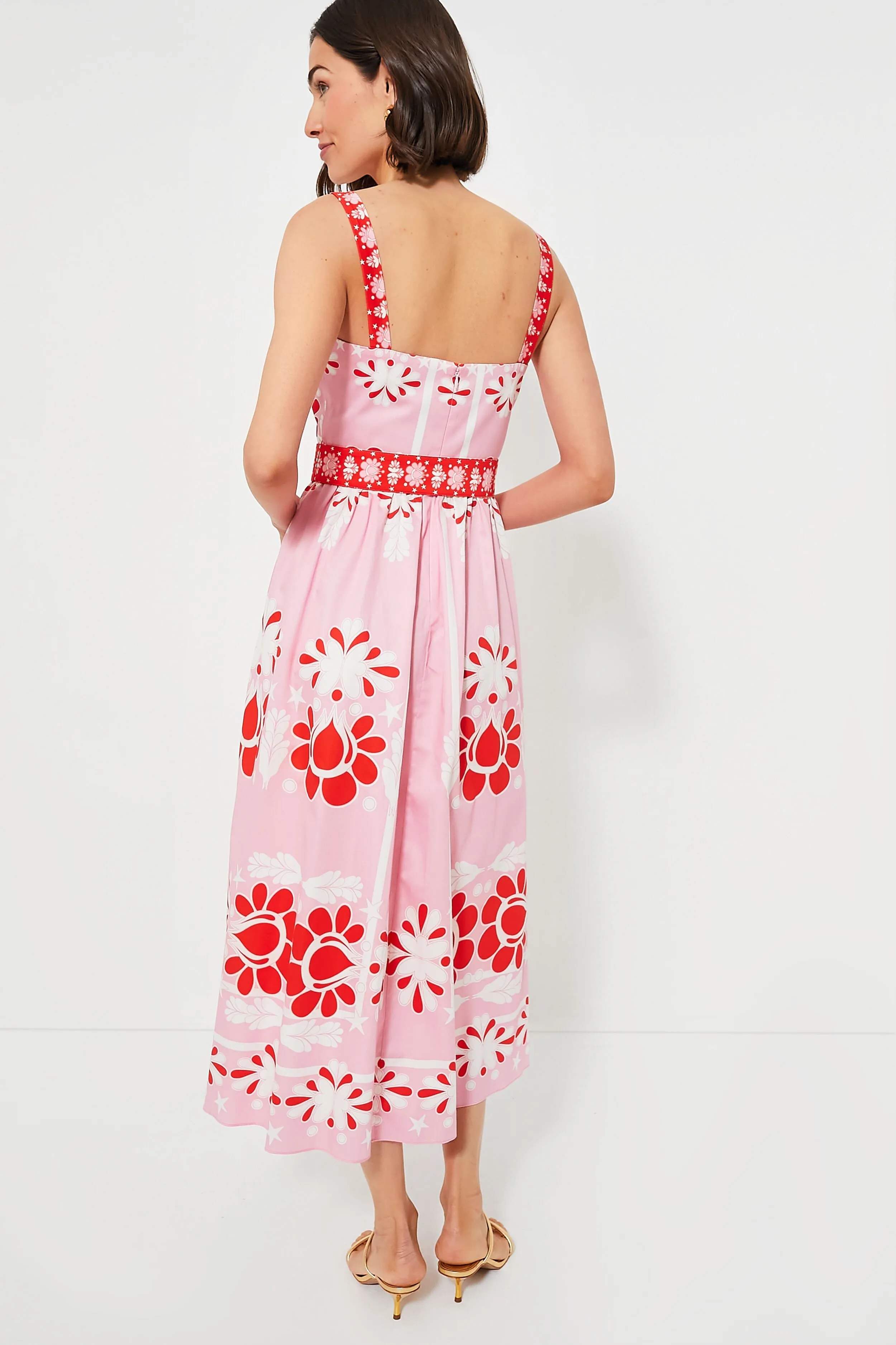 Pink Geo Flower Ninet Midi Dress sold by Tuckernuck product image thumbnail 4