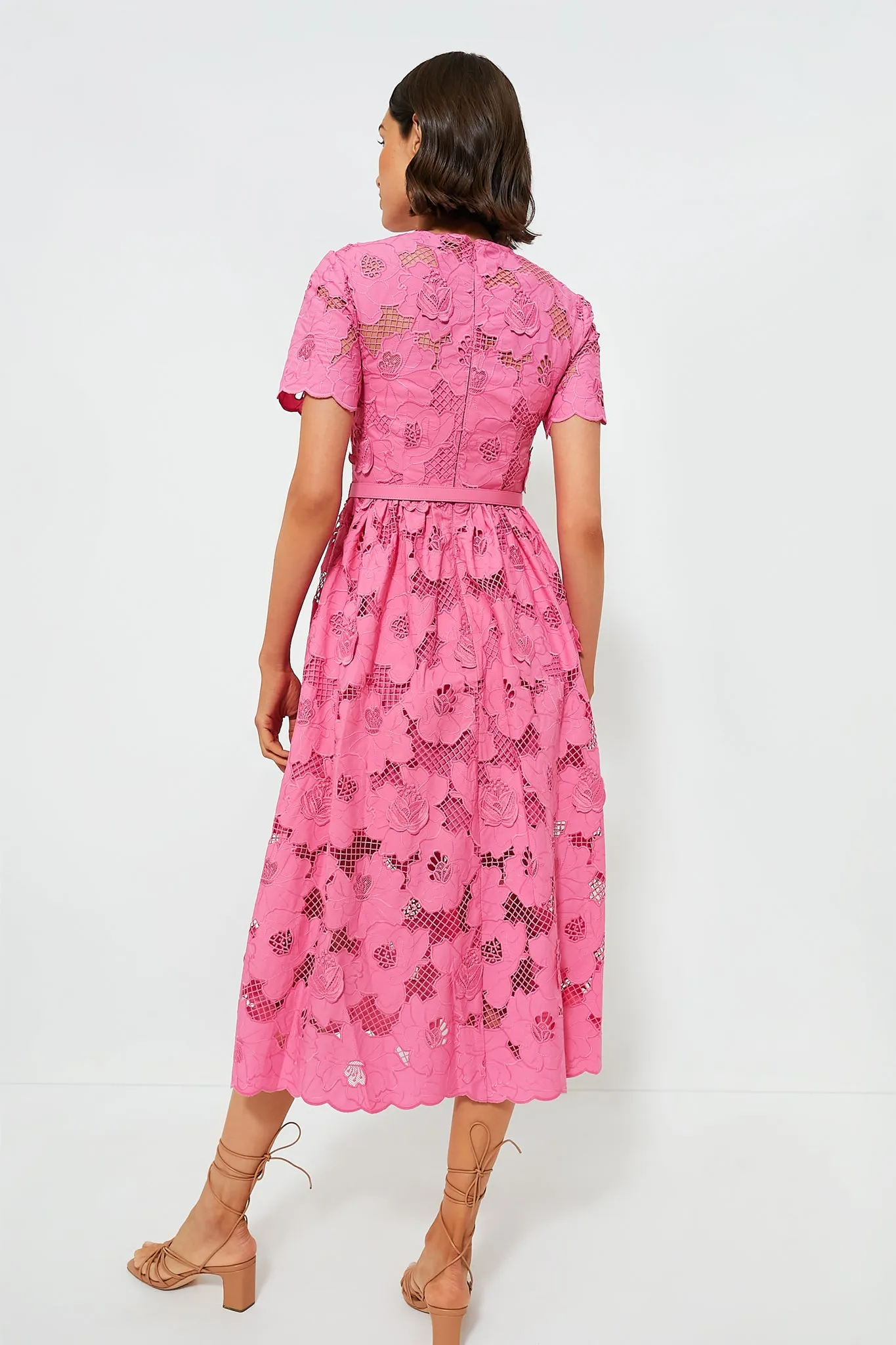 Pink Cotton Lace Midi Dress sold by Tuckernuck product image thumbnail 4