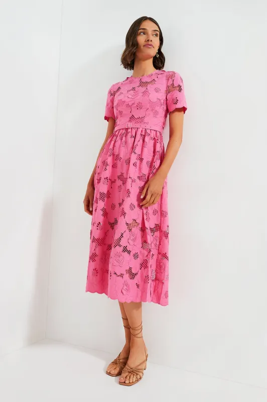 Pink Cotton Lace Midi Dress sold by Tuckernuck