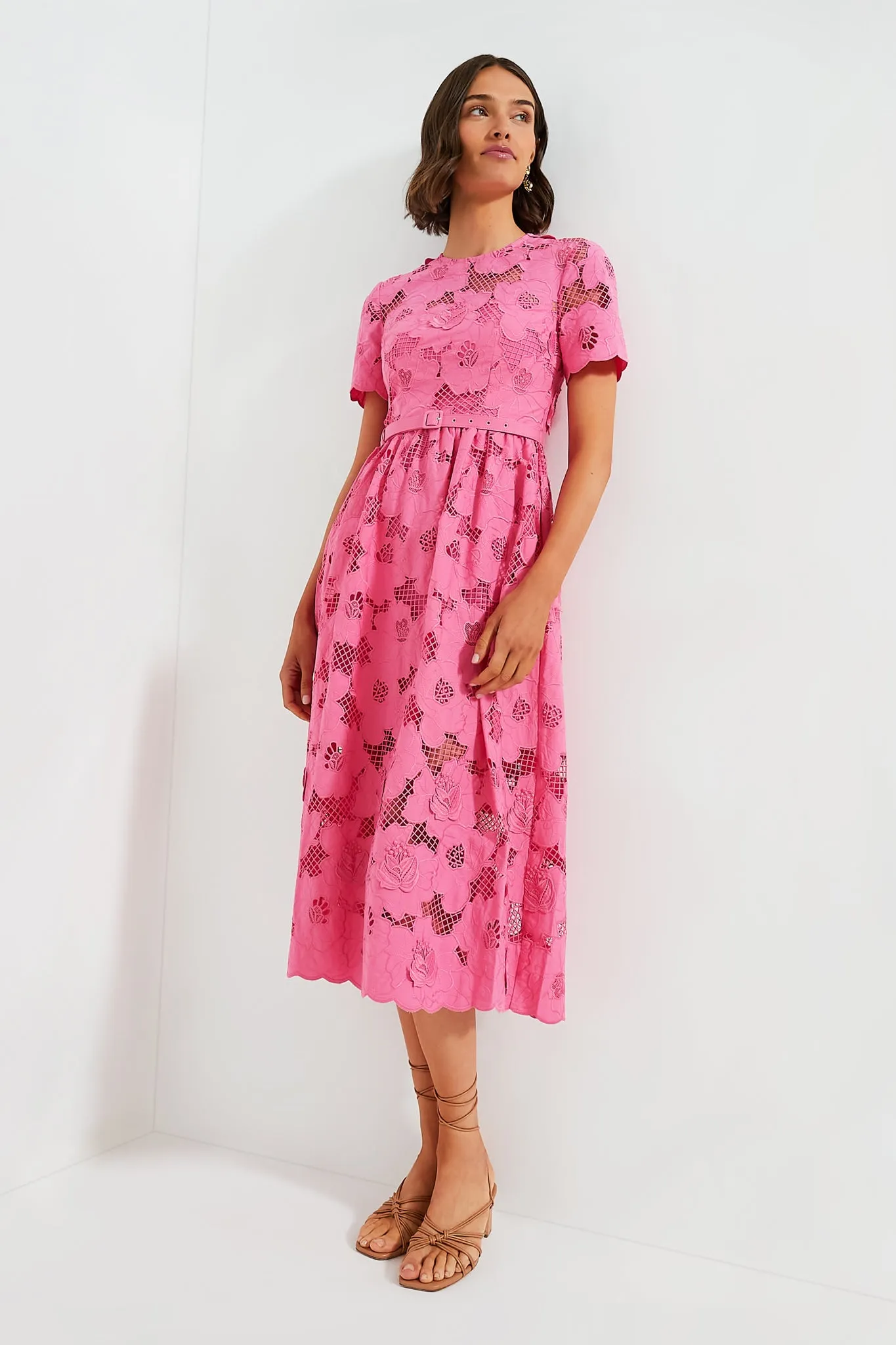 Pink Cotton Lace Midi Dress sold by Tuckernuck