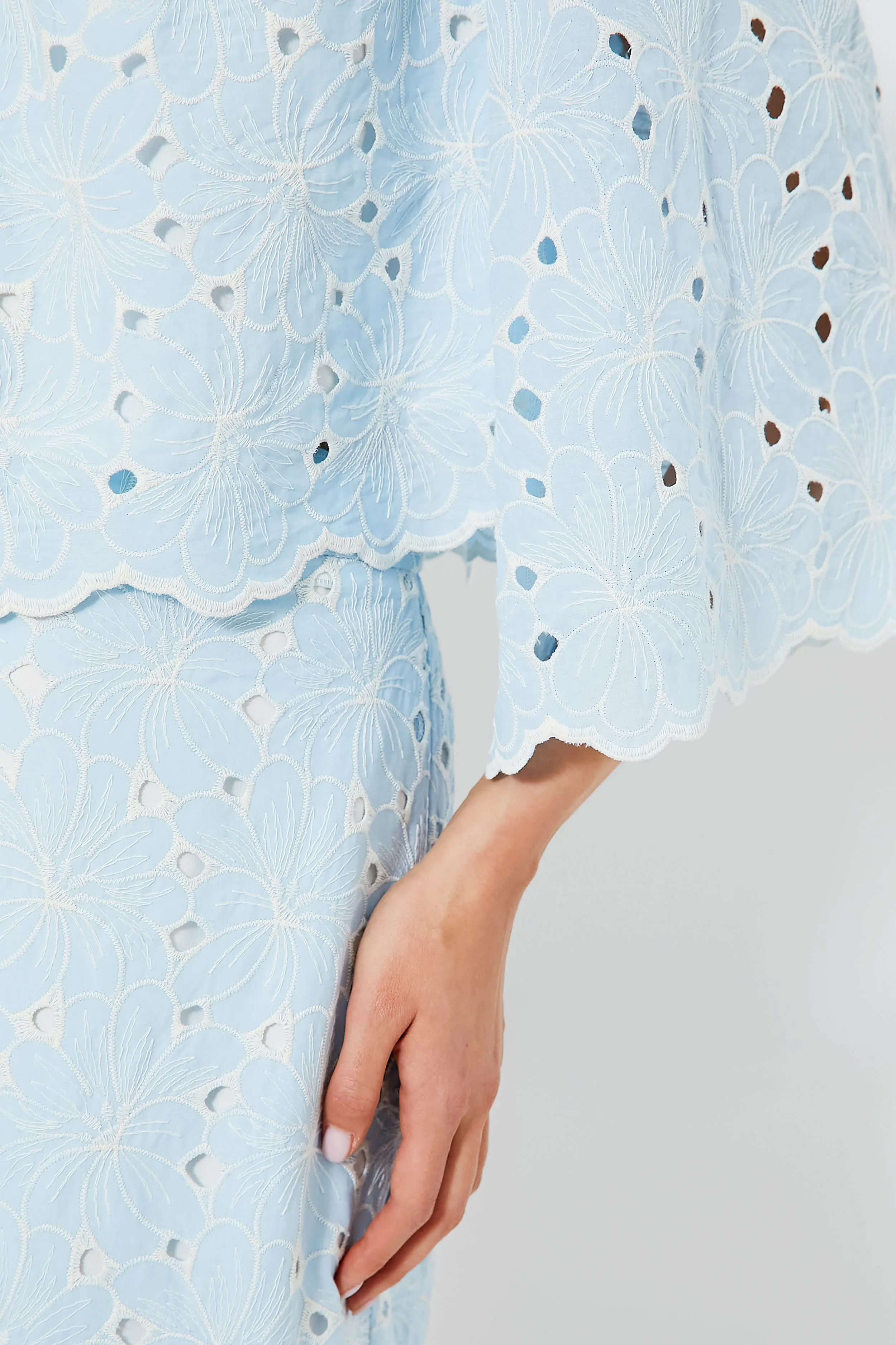 Airy Blue Eyelet Daniella Top sold by Tuckernuck product image thumbnail 5