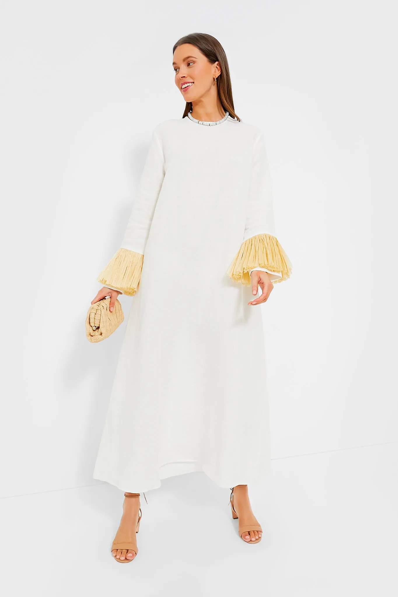 Coconut Milk Crusoe Raffia Linen Maxi Dress sold by Tuckernuck product image thumbnail 2