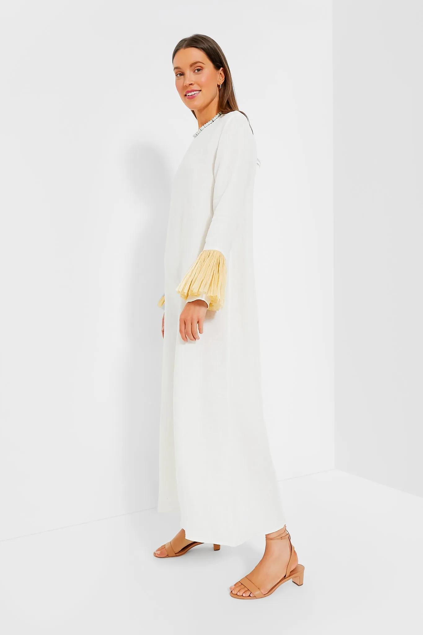 Coconut Milk Crusoe Raffia Linen Maxi Dress sold by Tuckernuck product image thumbnail 3