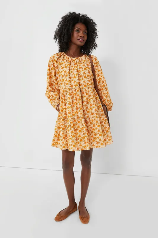 Burnt Orange Floral Brynn Mini Dress sold by Tuckernuck