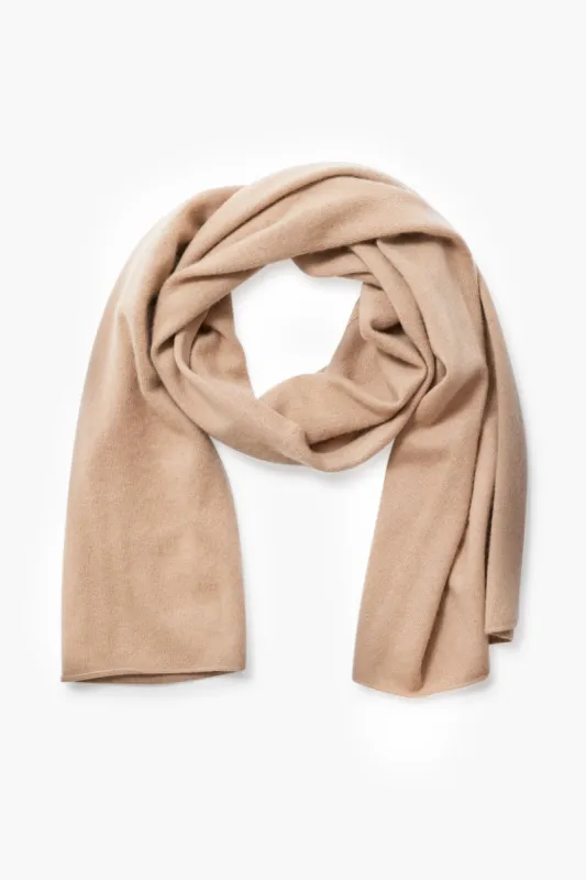 Camel Boiled Cashmere Clean Edge Knit Scarf sold by Tuckernuck