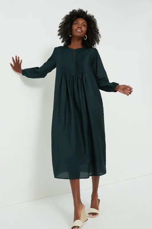 Dark Teal Marta Dress sold by Tuckernuck