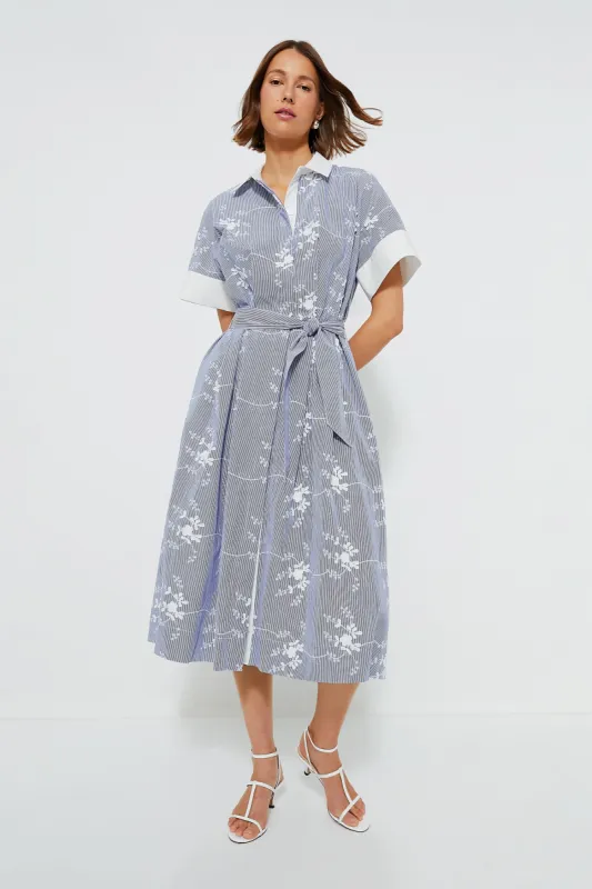 Blue Stripe Embroidered Kate Dress sold by Tuckernuck