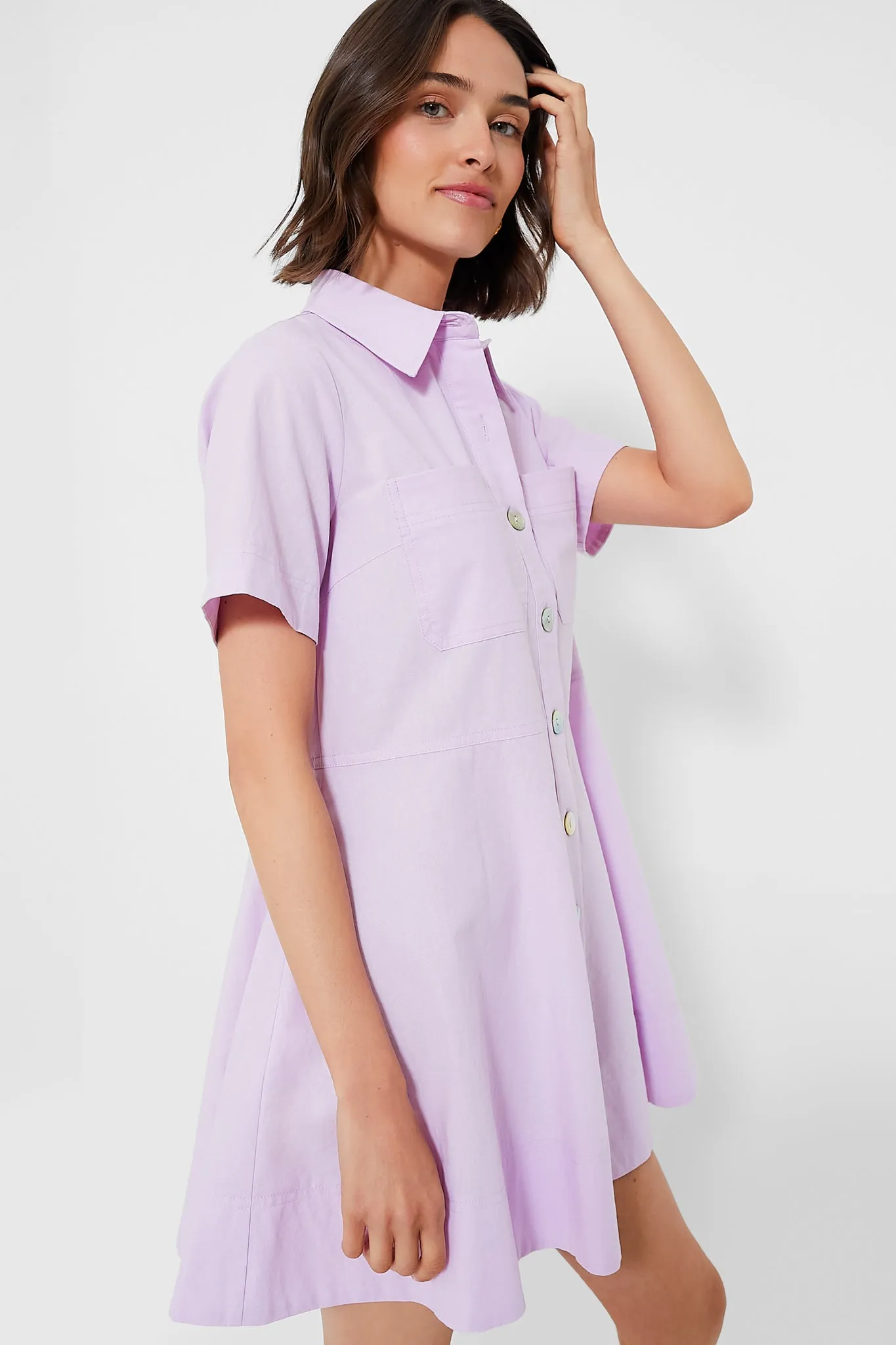 Lilac Meryl Shirt Dress sold by Tuckernuck product image thumbnail 3