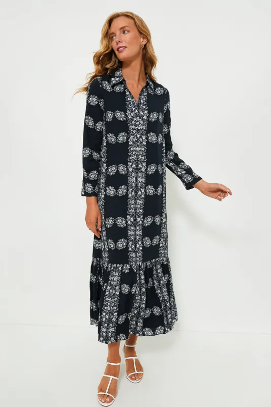 Navy Floral Miller Maxi Shirt Dress sold by Tuckernuck