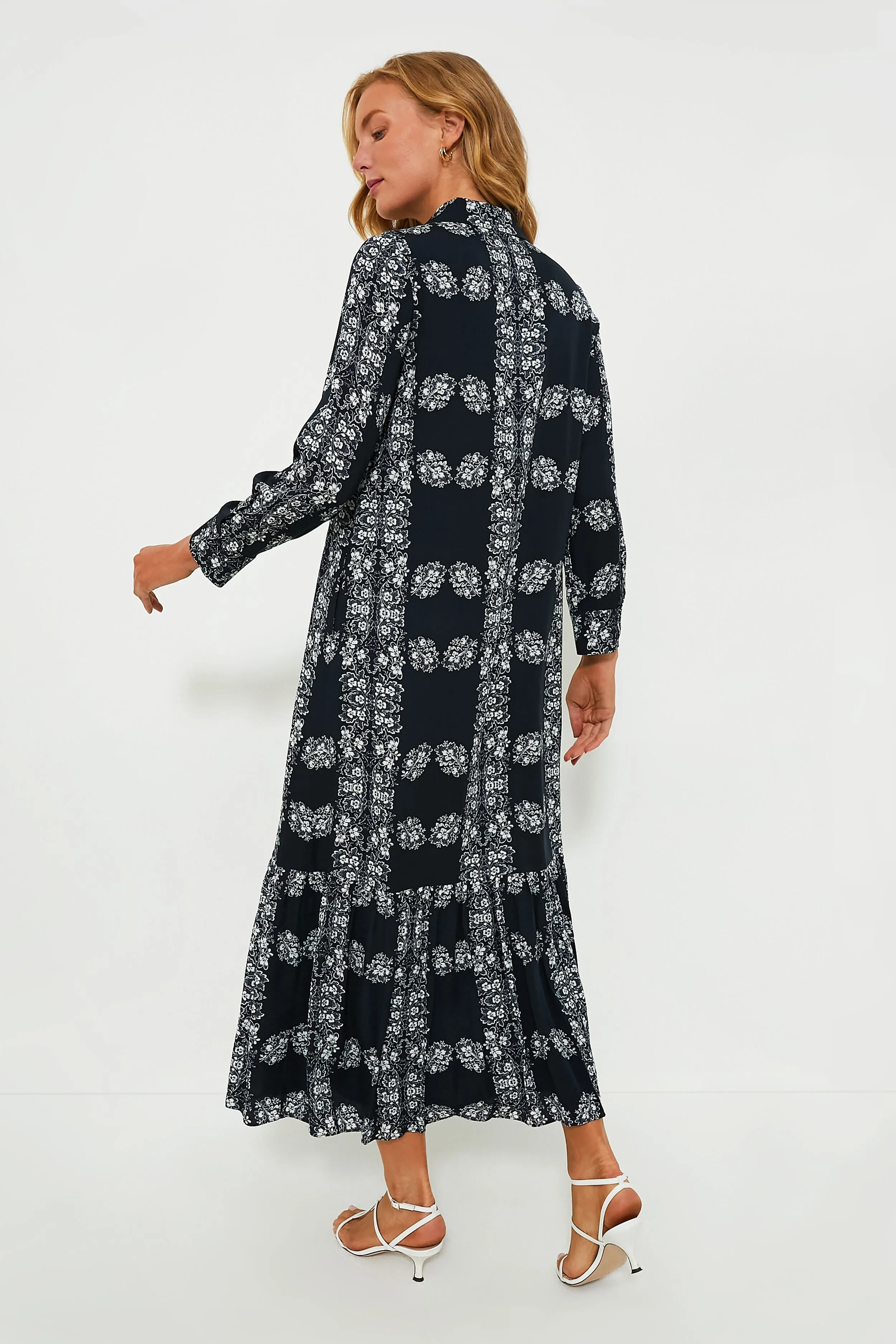 Navy Floral Miller Maxi Shirt Dress sold by Tuckernuck product image thumbnail 4