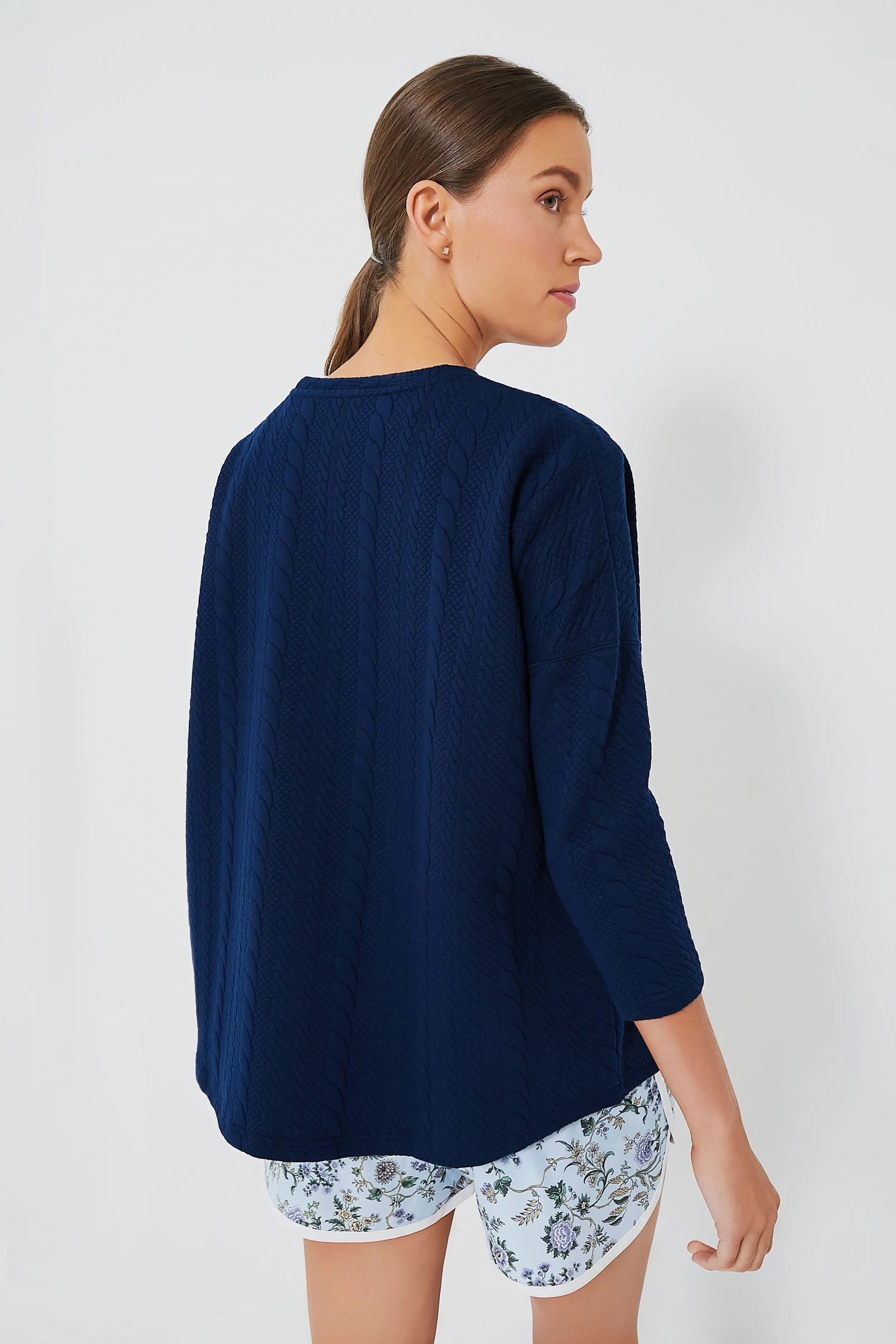 Navy Cable Ally Swing Sweatshirt sold by Tuckernuck product image thumbnail 5