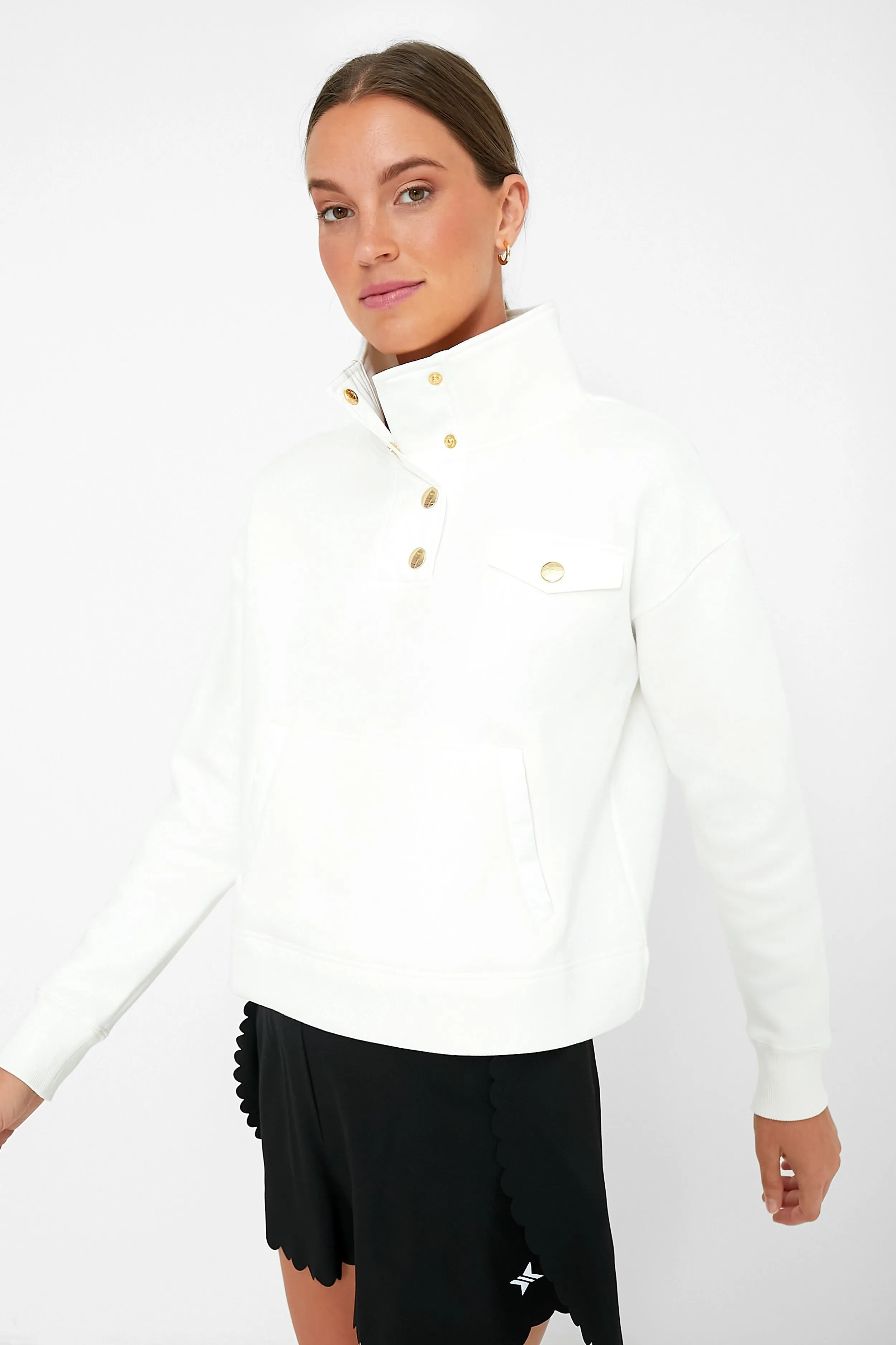 White Snap Neck Bailey Pullover sold by Tuckernuck