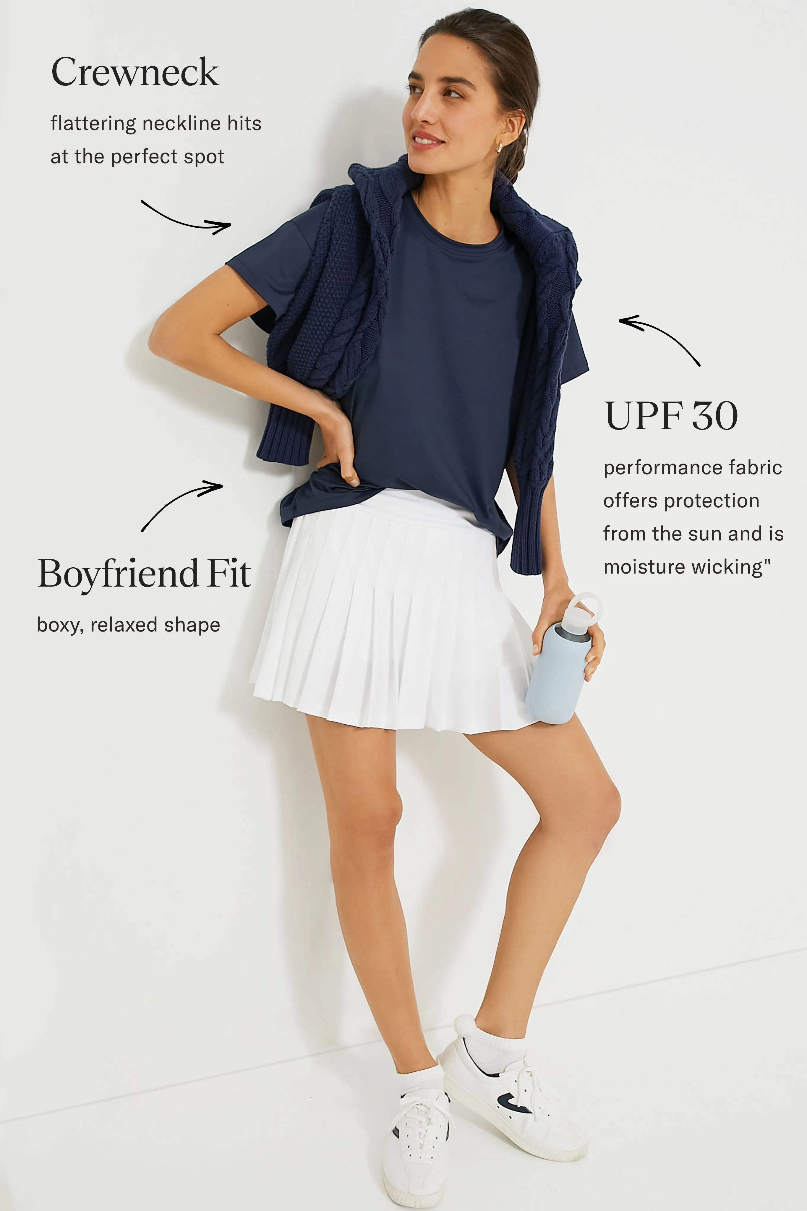 Navy Short Sleeve Ryan Boyfriend Tee sold by Tuckernuck product image thumbnail 3