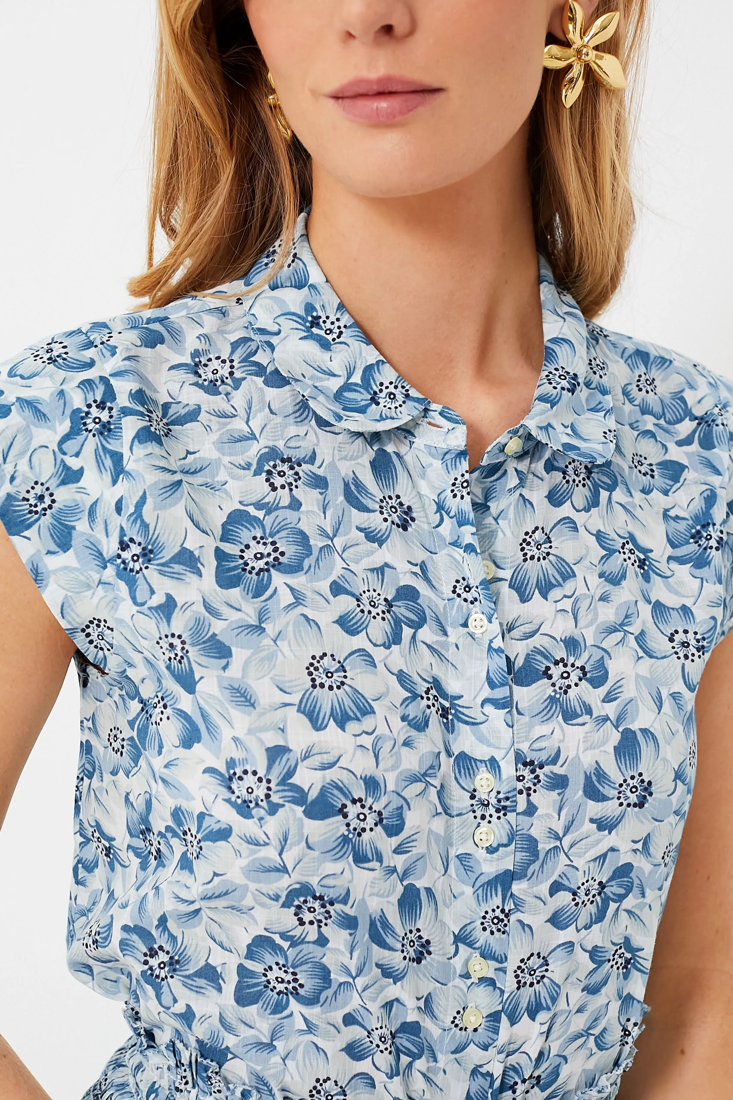 Light Sky Pressed Floral Print The Wren Top sold by Tuckernuck product image thumbnail 5