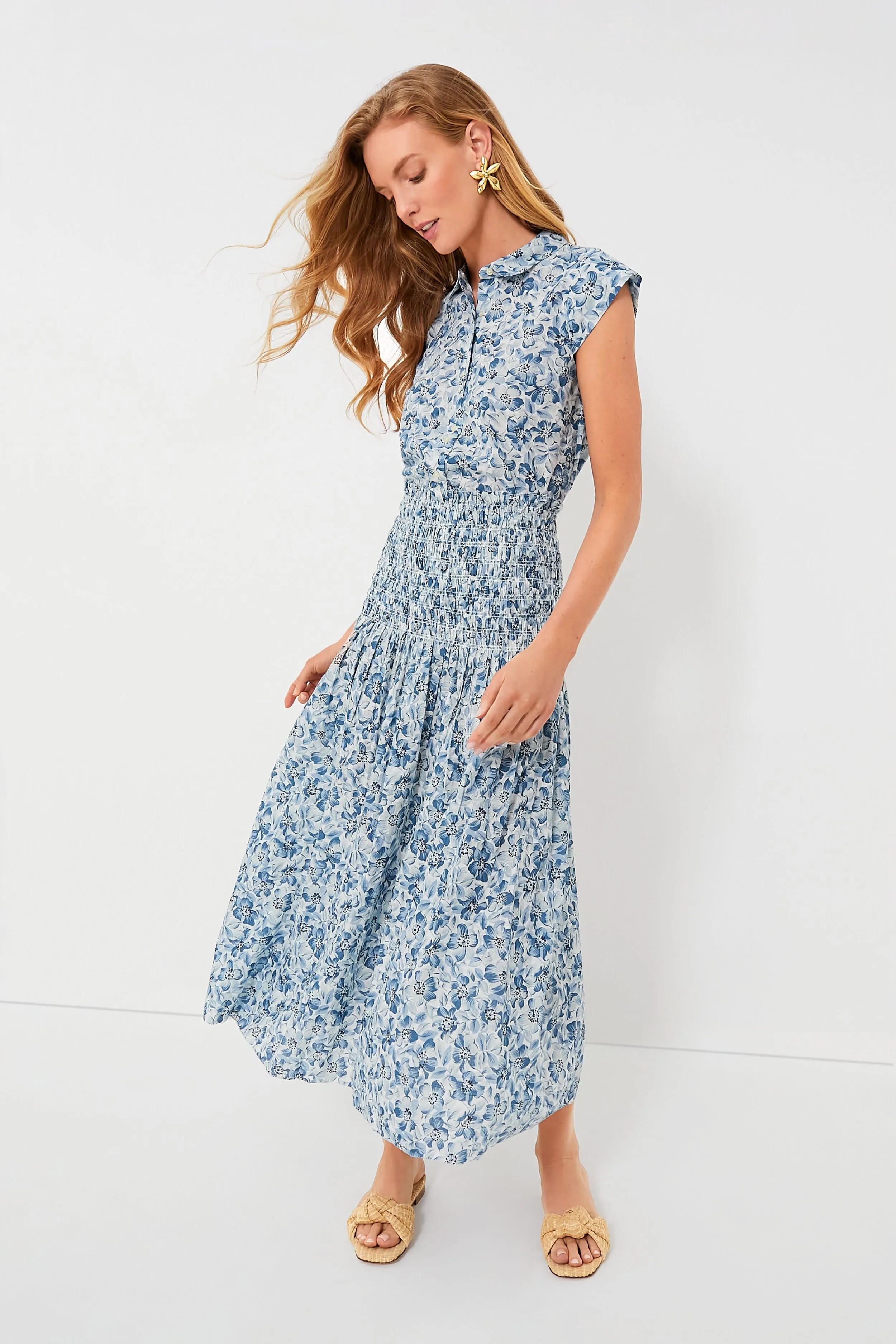 Light Sky Pressed Floral Print The Wren Top sold by Tuckernuck product image thumbnail 2