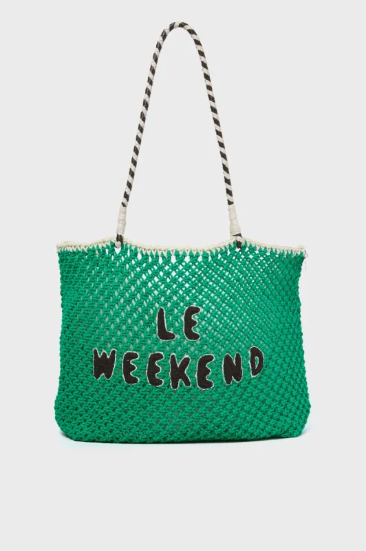 Green Crochet Le Weekend Lete Tote sold by Tuckernuck