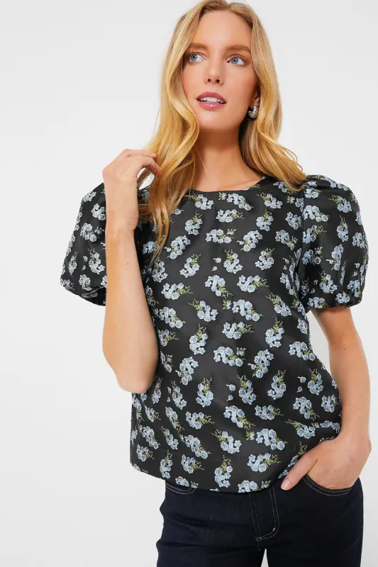 Black Heirloom Jacquard Lyla Blouse sold by Tuckernuck