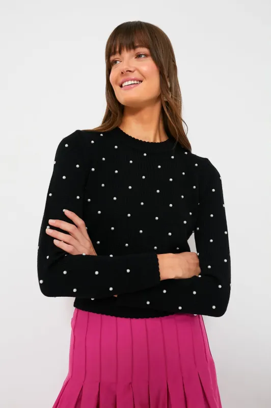 Black Pearl Embellished Deveraux Sweater made by Tuckernuck