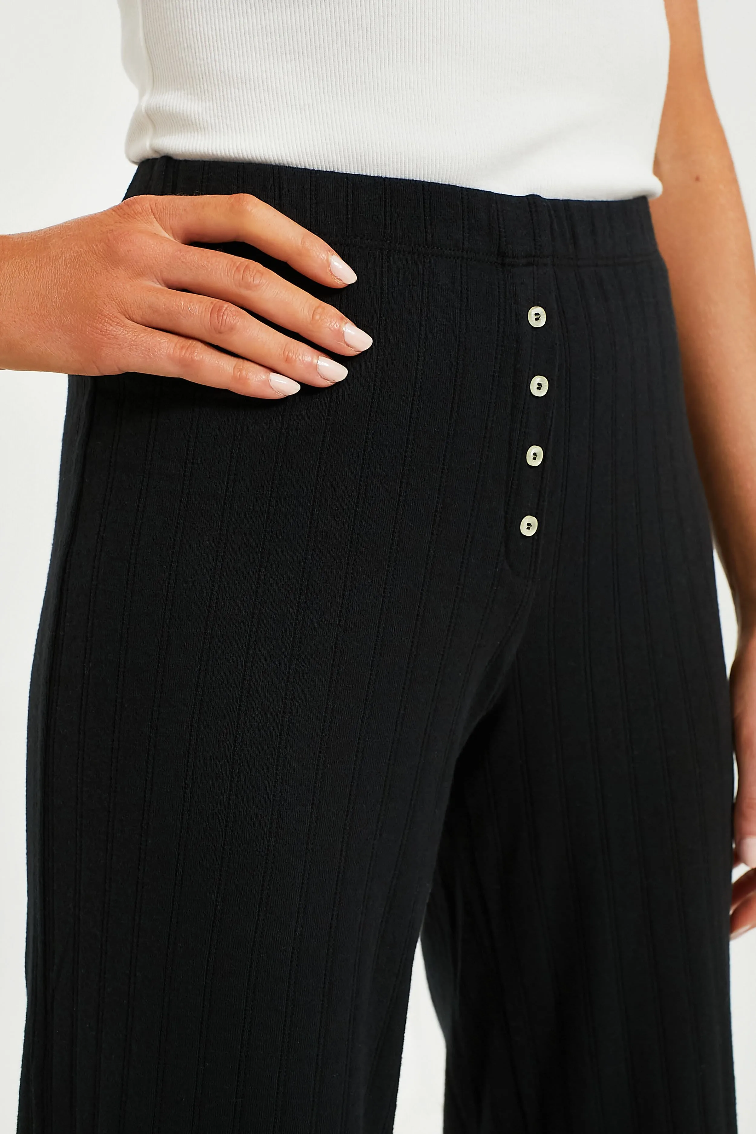 Black Pointelle Boxer Pant sold by Tuckernuck product image thumbnail 5