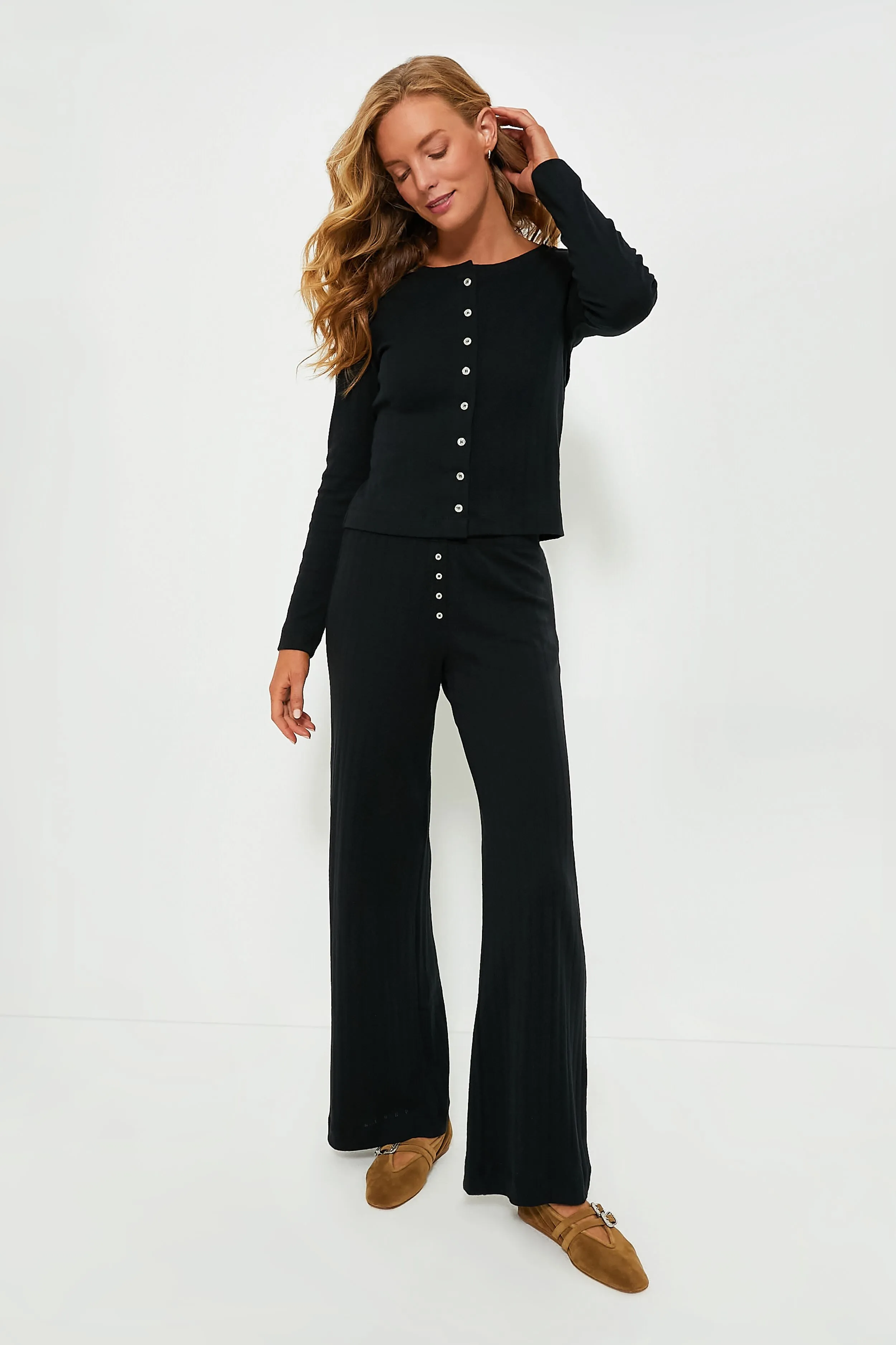 Black Pointelle Boxer Pant sold by Tuckernuck product image thumbnail 2