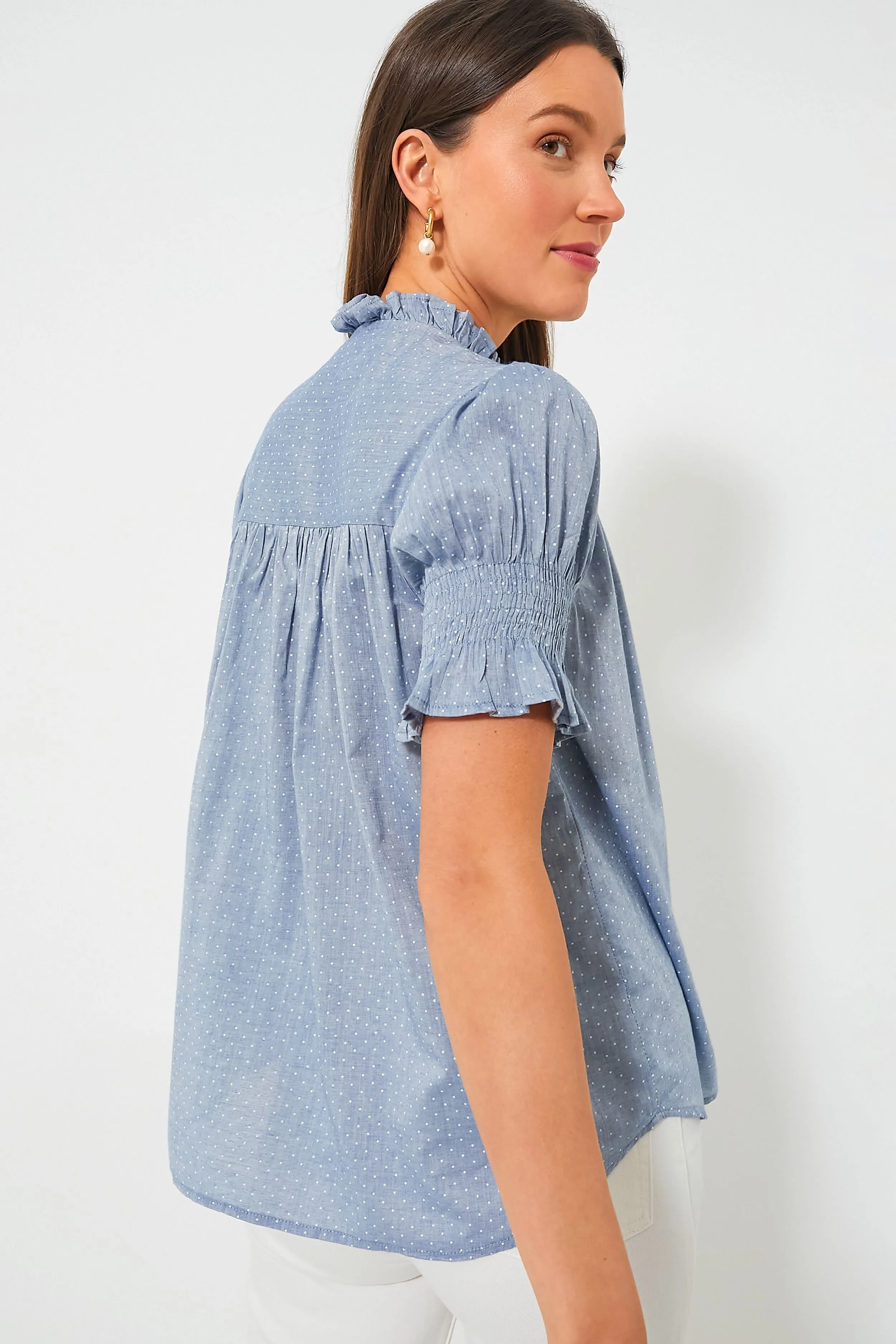 Chambray Polka Dot Marnie Top sold by Tuckernuck product image thumbnail 4