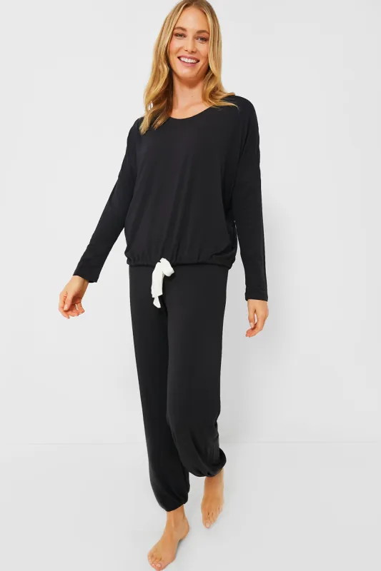 Black Gisele Slouchy PJ Set made by Eberjey