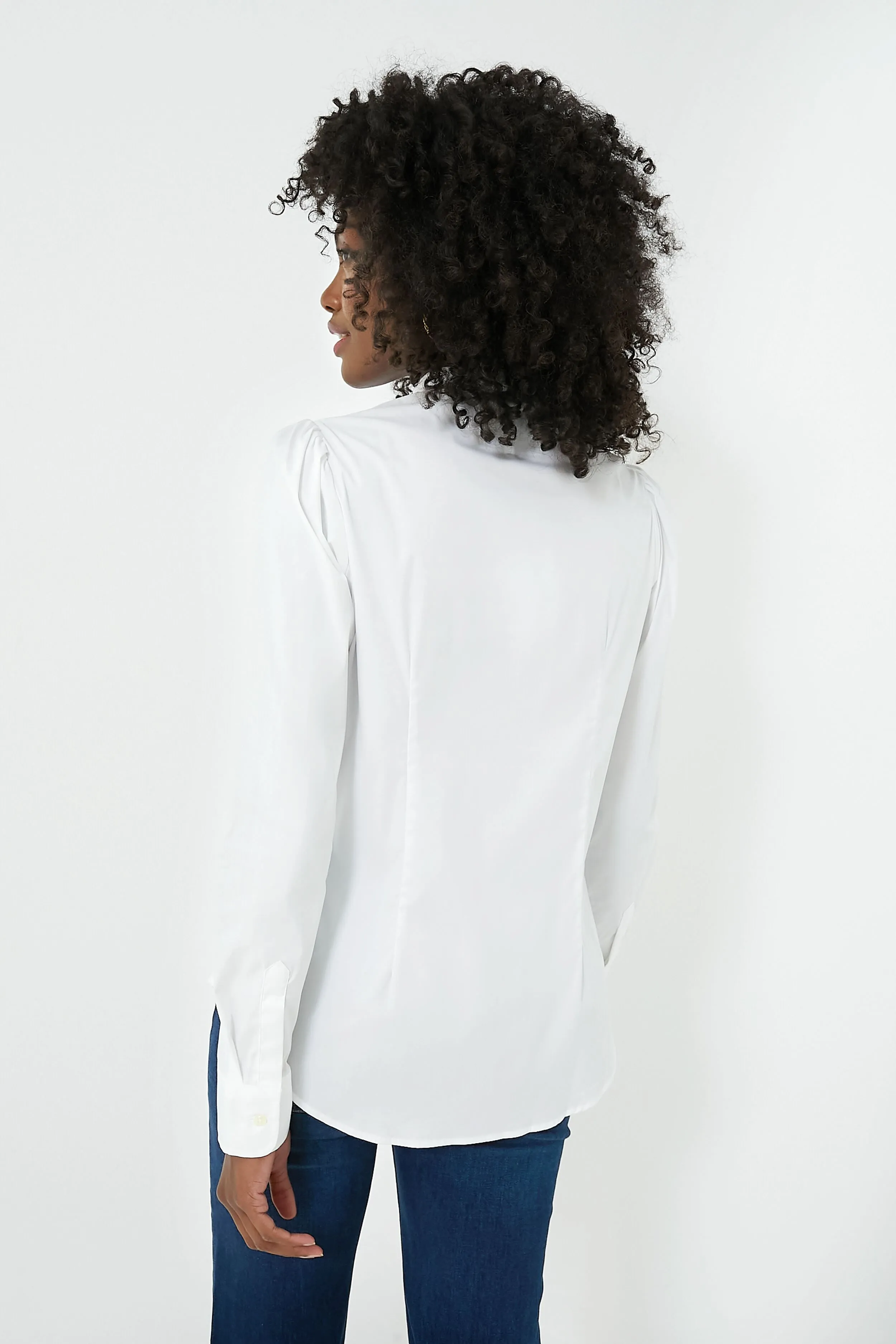 White Puffed Shoulder Shirt sold by Tuckernuck product image thumbnail 4