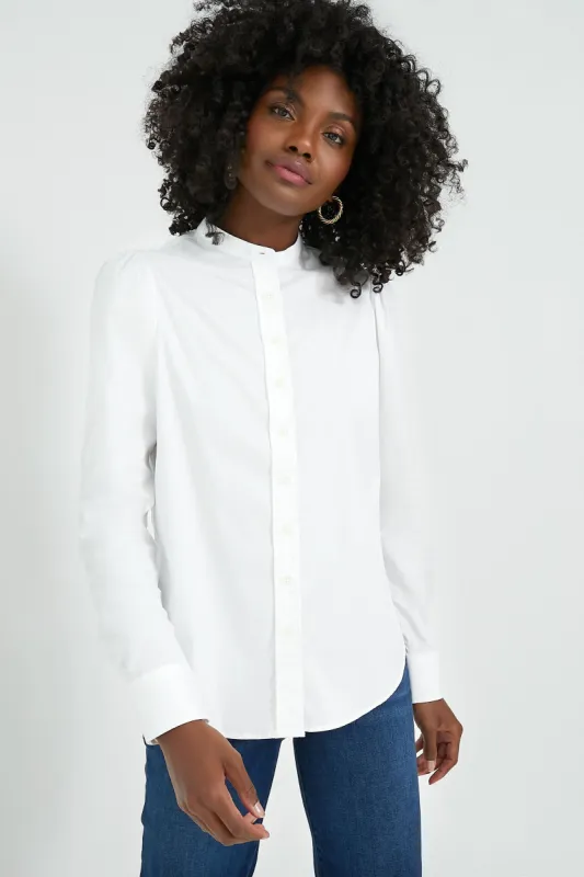 White Puffed Shoulder Shirt sold by Tuckernuck