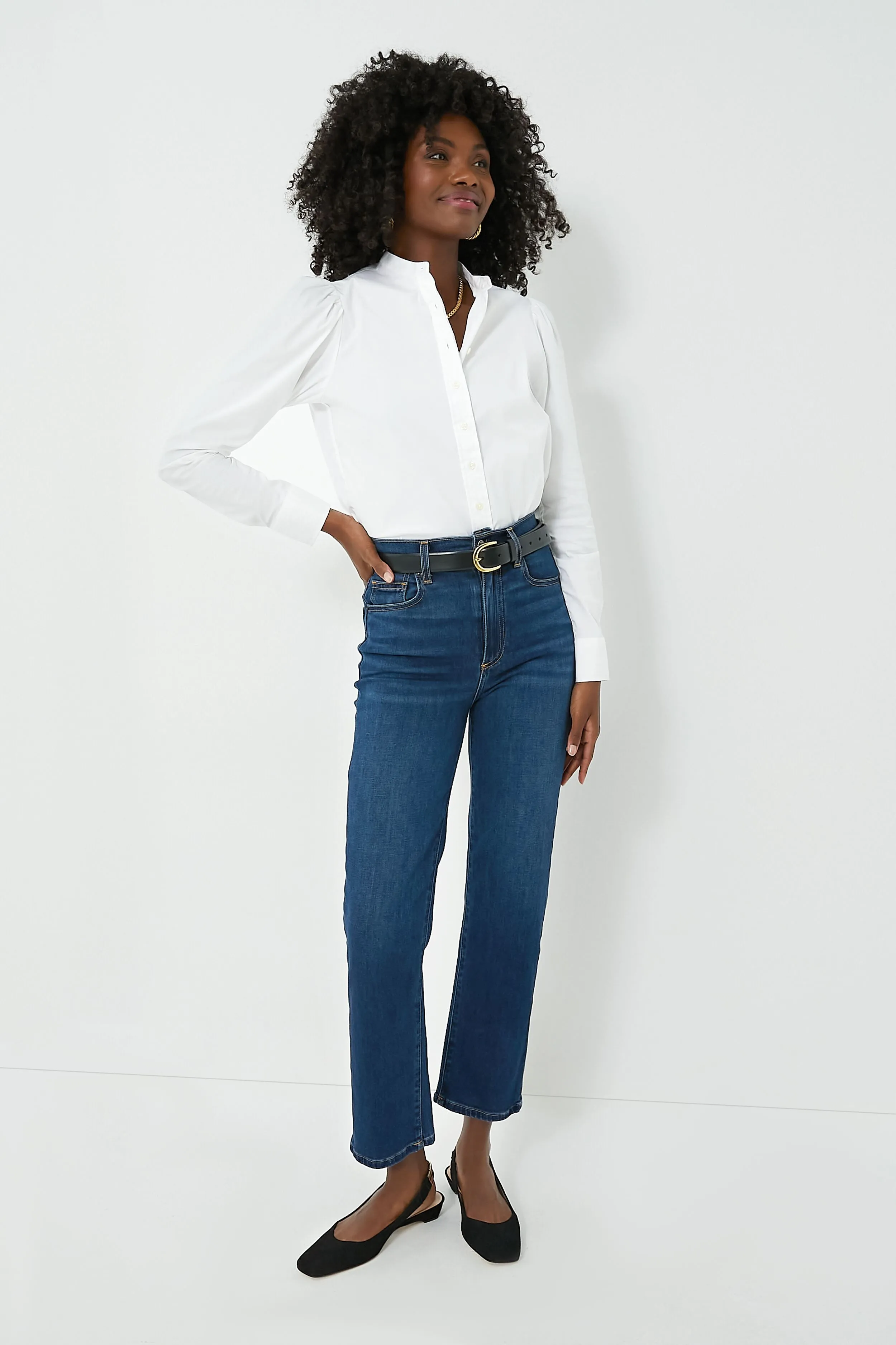 White Puffed Shoulder Shirt sold by Tuckernuck product image thumbnail 2