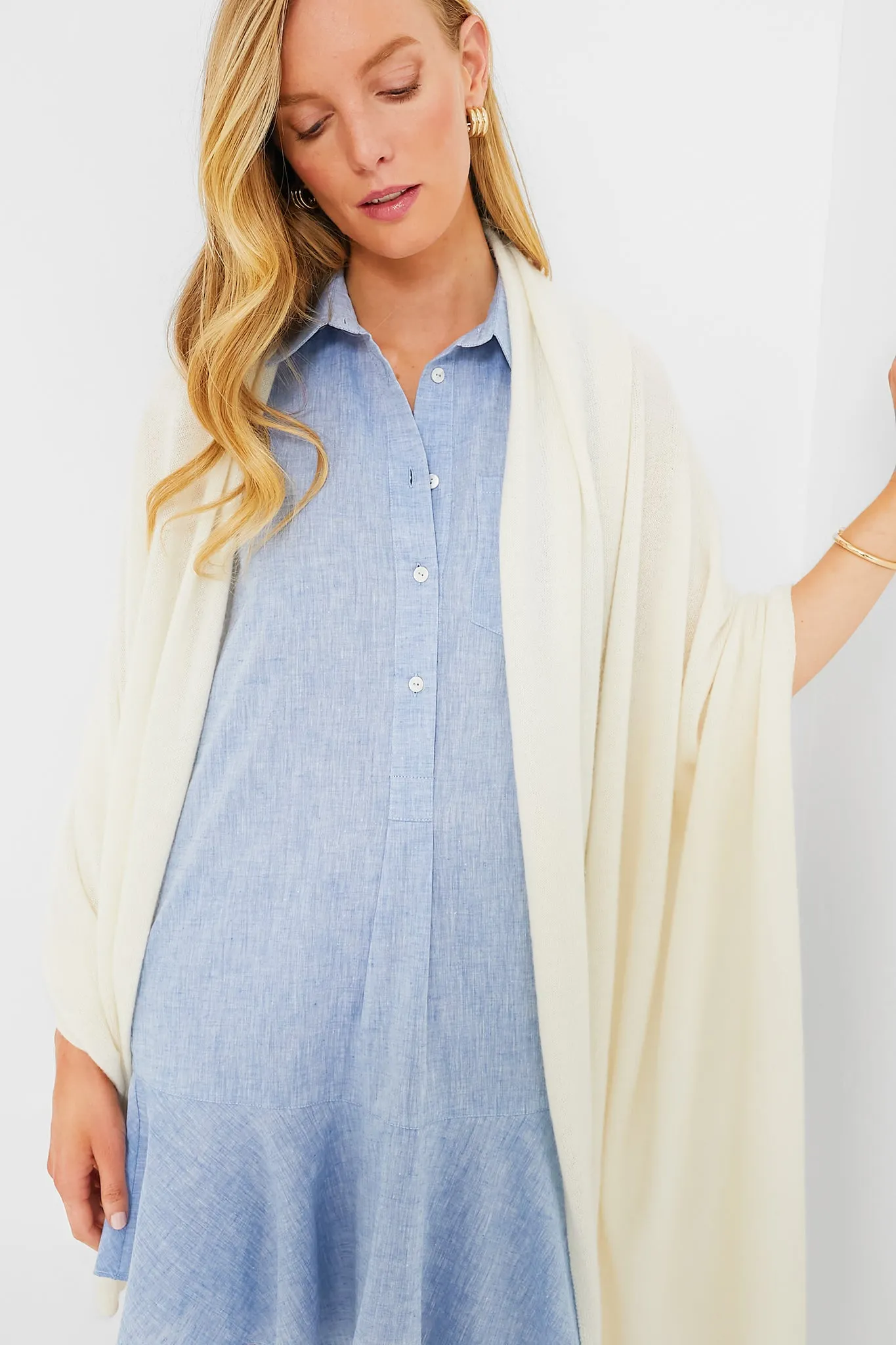 Ivory Cashmere Blanket Scarf sold by Tuckernuck product image thumbnail 2