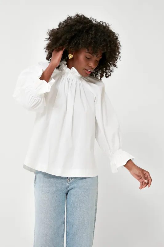 White Franka Long Sleeve Top sold by Tuckernuck