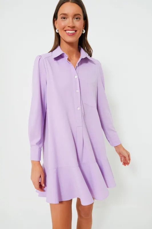 Lilac Crepe Callahan Shirt Dress sold by Tuckernuck