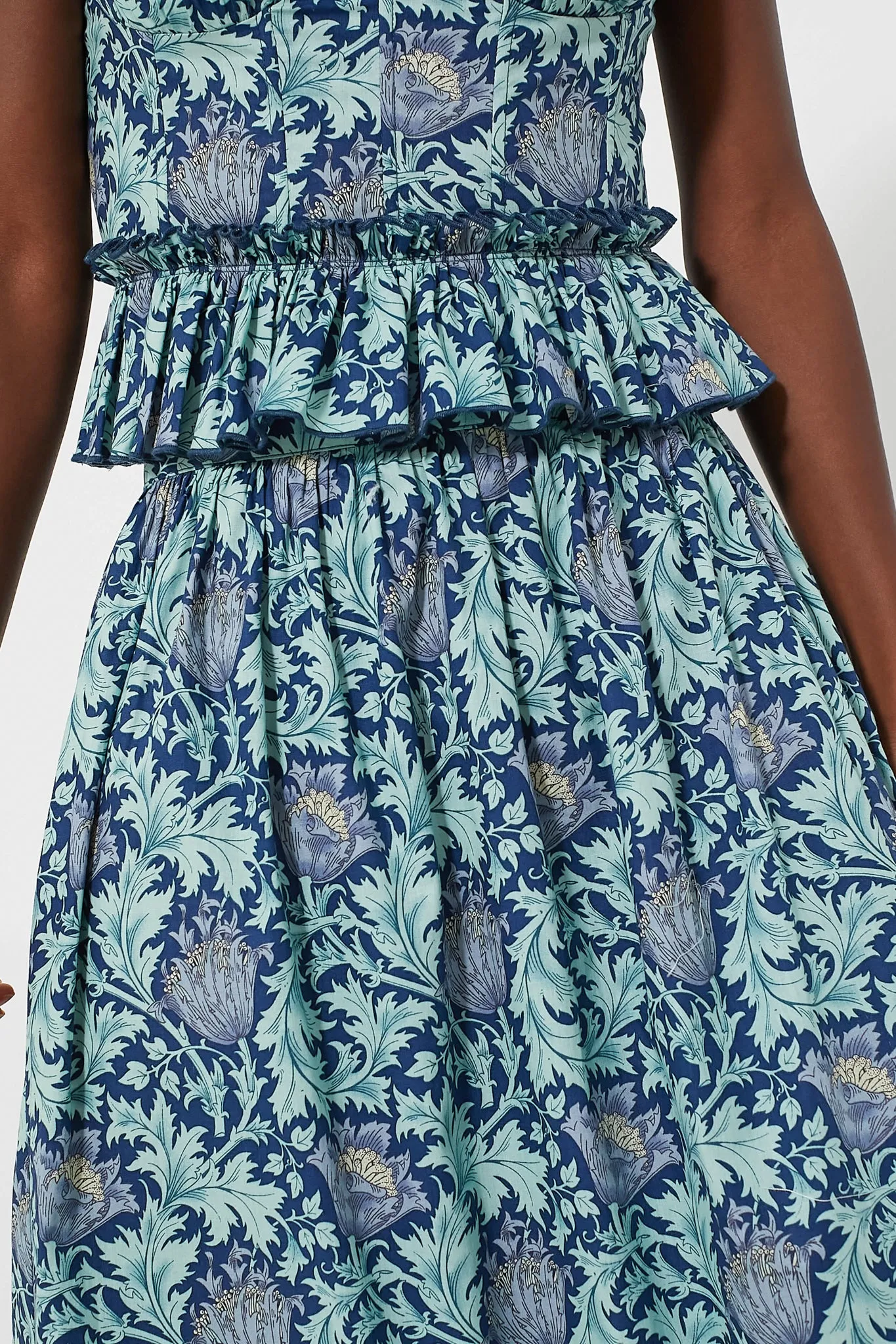 Multi Blue Leafy Floral Devon Maxi Skirt sold by Tuckernuck product image thumbnail 5