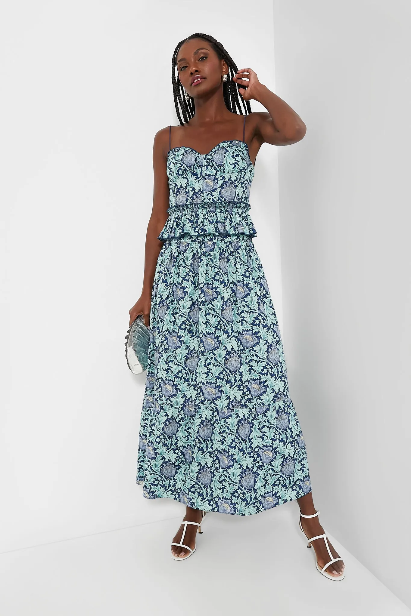 Multi Blue Leafy Floral Devon Maxi Skirt sold by Tuckernuck product image thumbnail 2