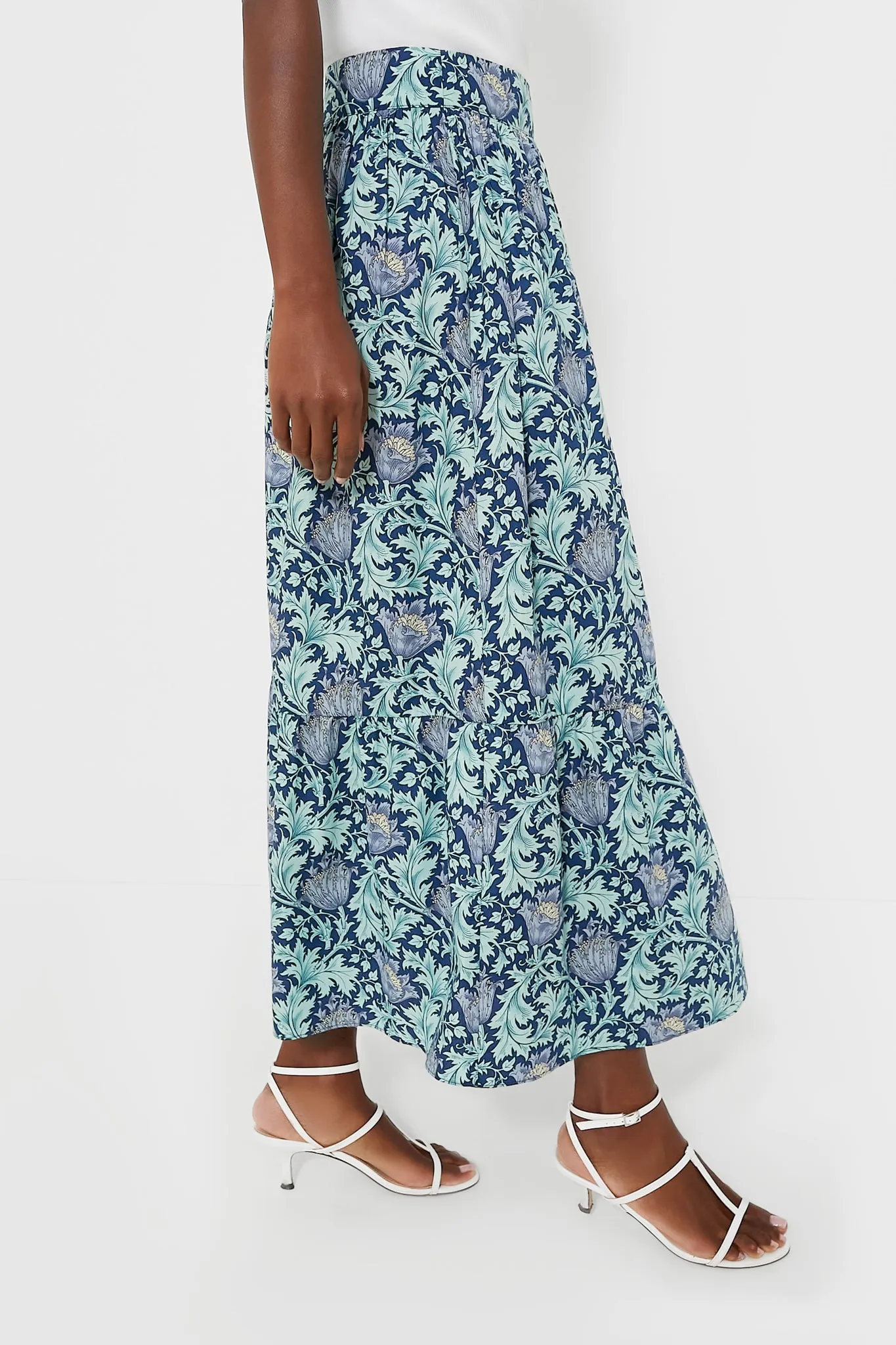 Multi Blue Leafy Floral Devon Maxi Skirt sold by Tuckernuck product image thumbnail 3