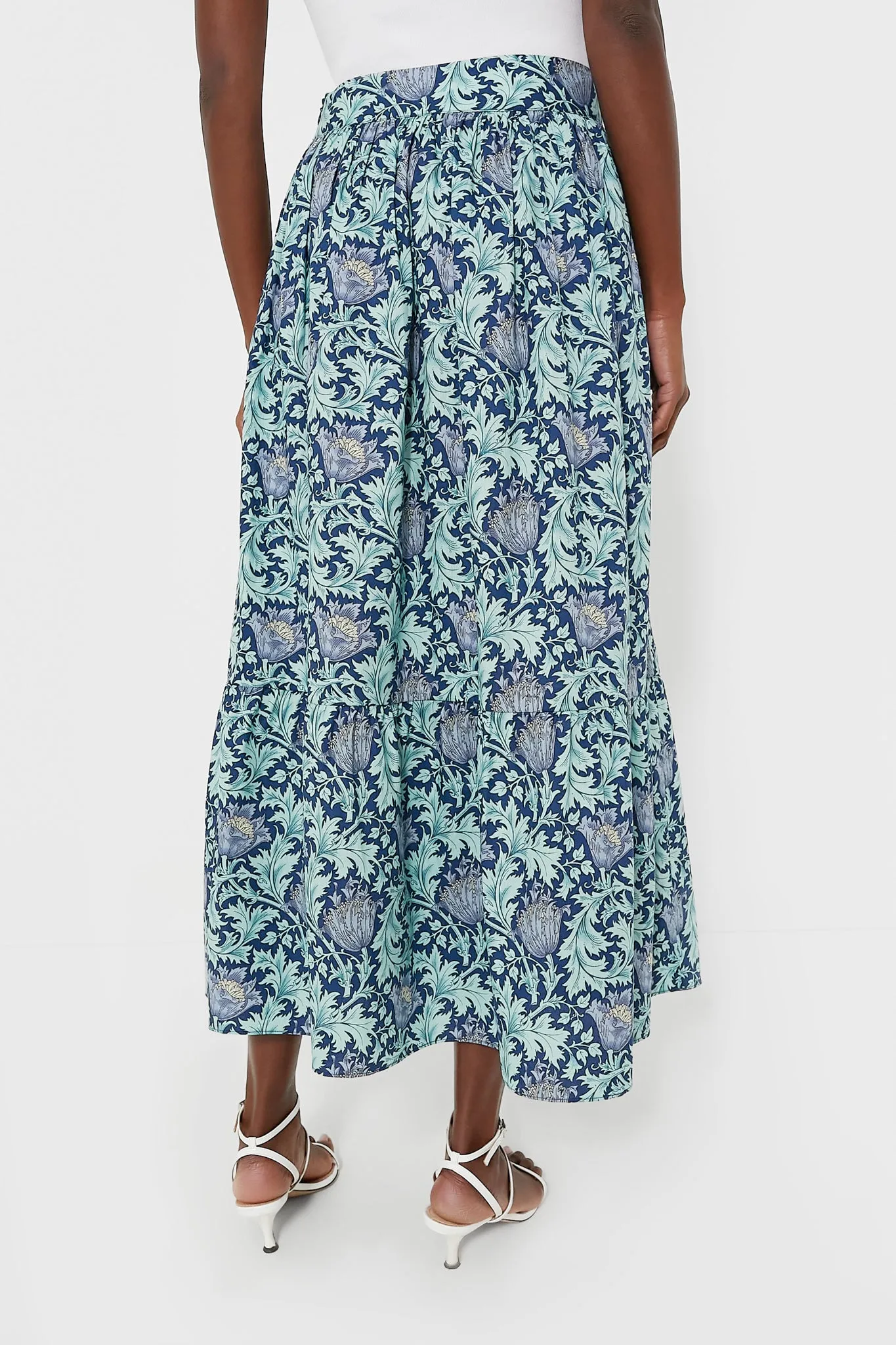 Multi Blue Leafy Floral Devon Maxi Skirt sold by Tuckernuck product image thumbnail 4