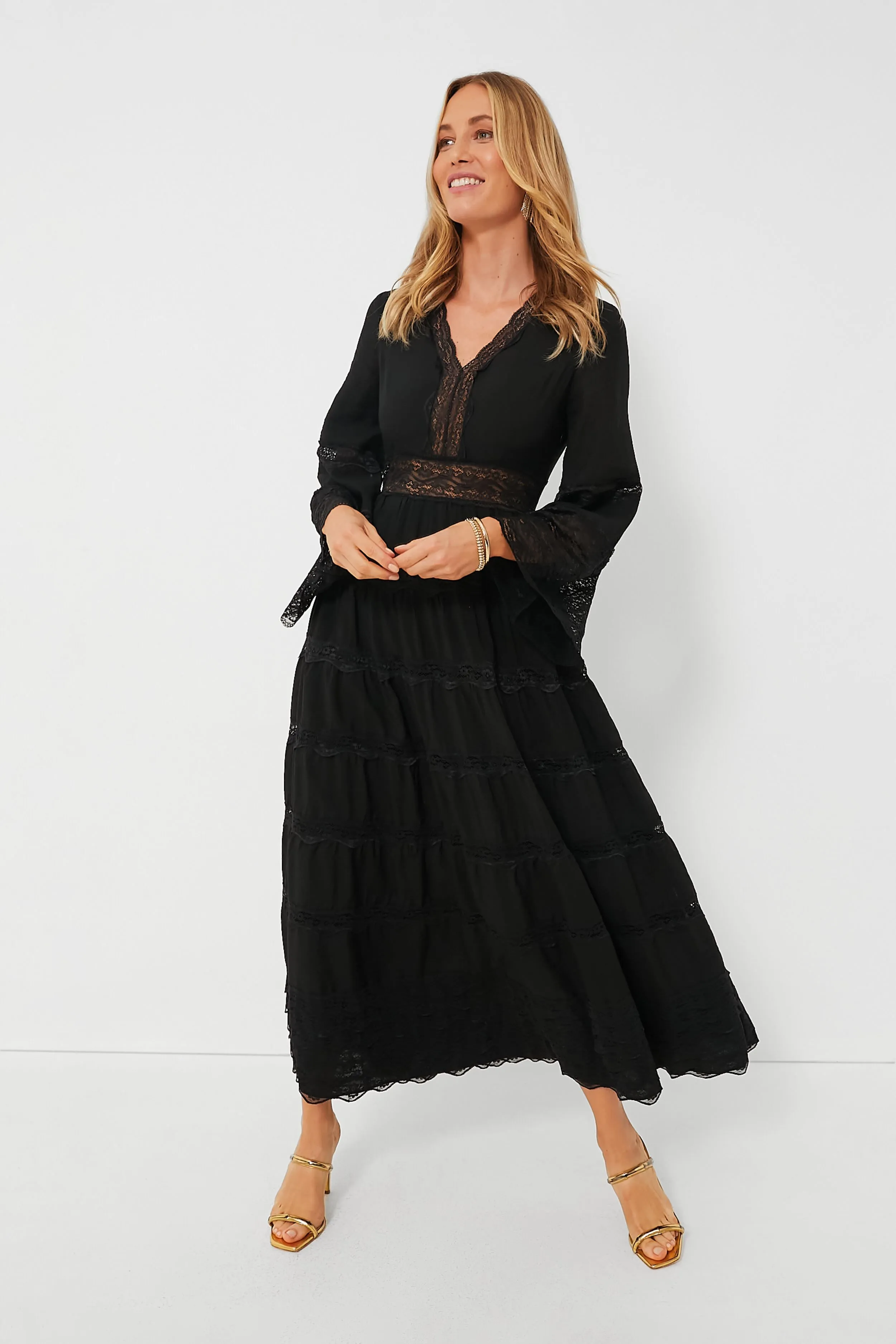 Black Lace Lydia Maxi Dress sold by Tuckernuck