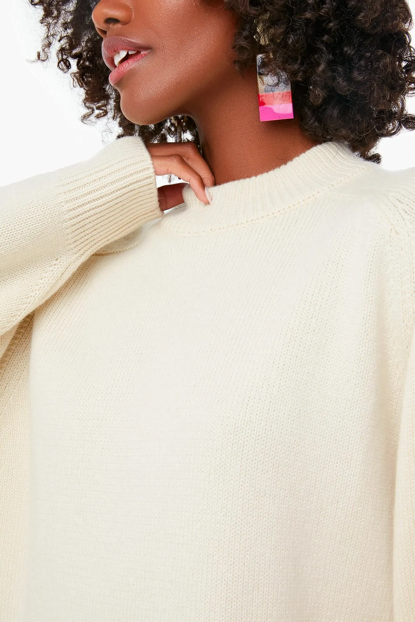 Ivory Oversize Cashmere Crewneck Sweater sold by Tuckernuck product image thumbnail 5