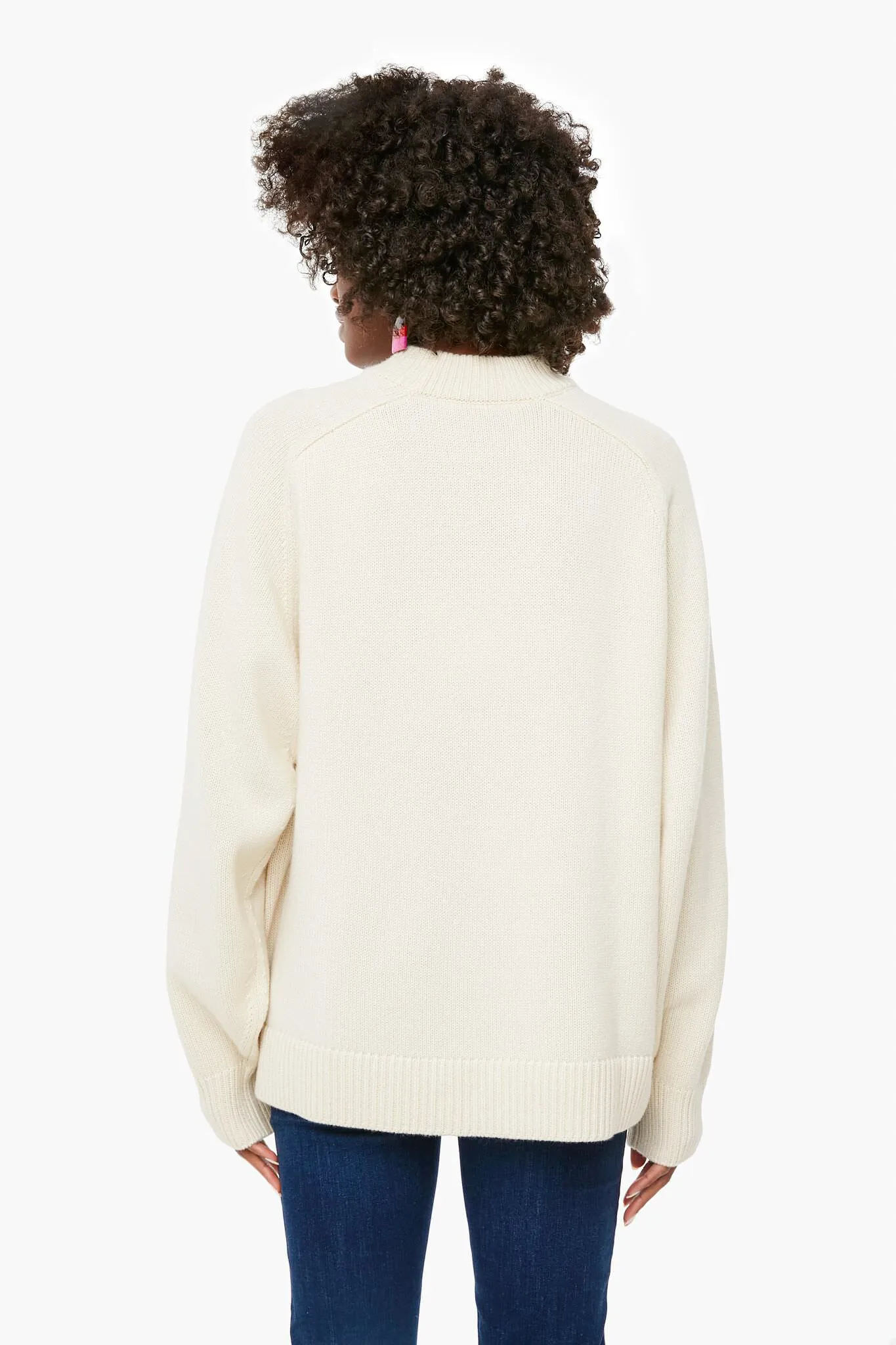 Ivory Oversize Cashmere Crewneck Sweater sold by Tuckernuck product image thumbnail 4