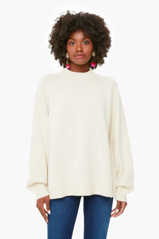 Ivory Oversize Cashmere Crewneck Sweater sold by Tuckernuck